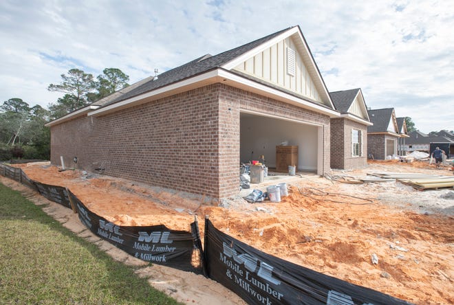 House under construction in Gulf Breeze's The Waters subdivision